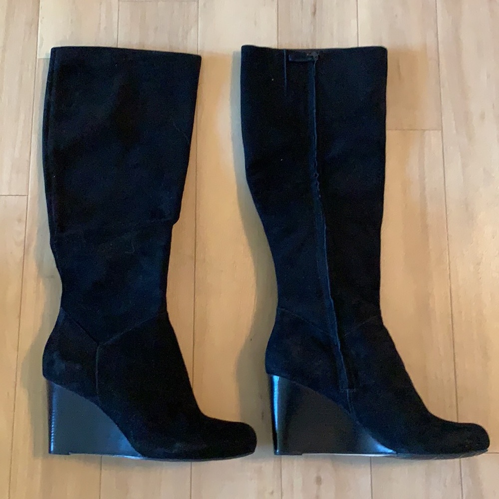 NIB Cole Haan Cora Tall Wedge Boots Black 8.5